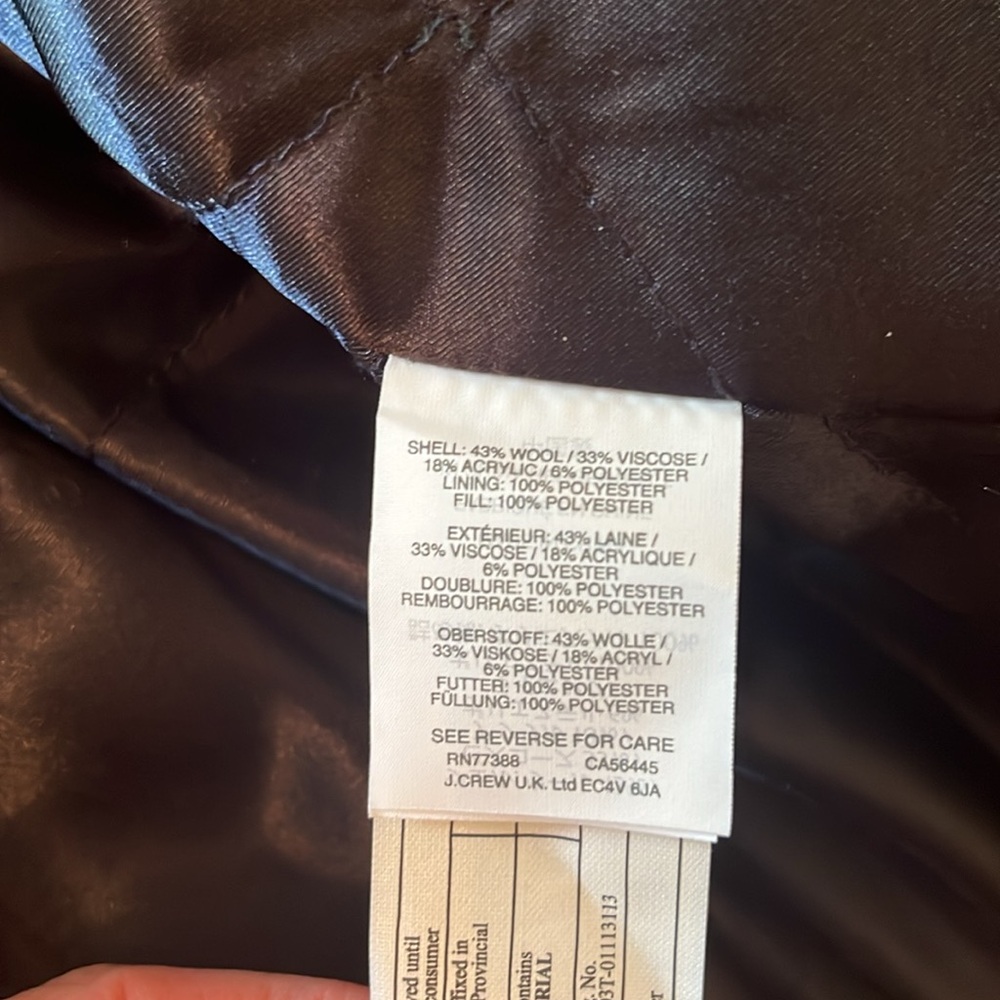 NWT J. Crew Italian Wool Lodge Coat - Picture 14 of 14